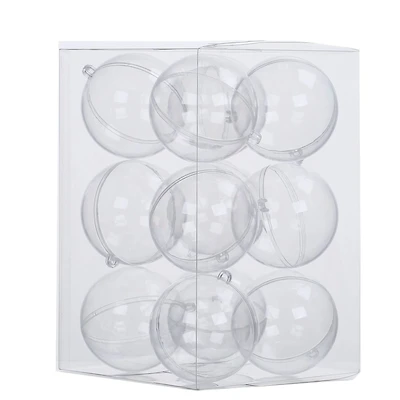 3.5" DIY Clear Plastic Snap Ball Ornaments, 12ct. by Make Market®