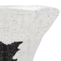 17" White and Black Forest Trees Worsted Christmas Square Throw Pillow