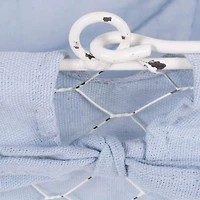 DII® Antique White Chicken Wire Egg Basket with Washed Denim Liner 