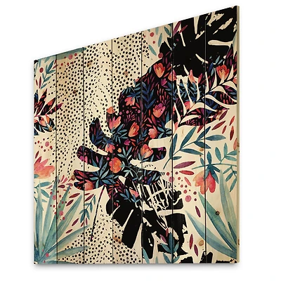 Designart - Tropical Floral Patchwork I