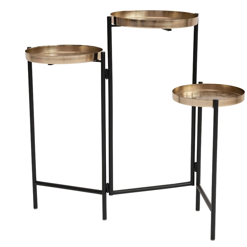 Hello Honey® 30" Foldable 3-Tier Plant Stand with Tray-Style Tops