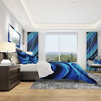 Designart 'Blue and Black Transition' Modern & Contemporary Bedding Set
