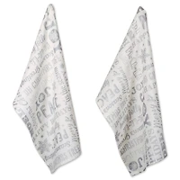 DII® Silver Christmas Collage Dishtowel Set