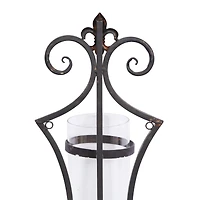 31" Black Iron Traditional Candle Wall Sconce