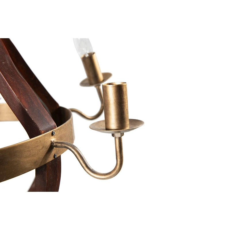 Hello Honey® 30'' Gold Wood & Metal Chandelier