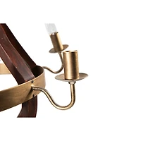 Hello Honey® 30'' Gold Wood & Metal Chandelier