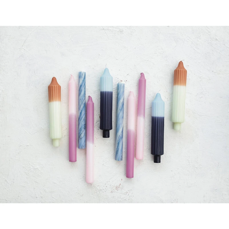 Hello Honey® 10" Blue Marbled Unscented Taper Candles, 2ct.