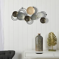 30" x 14" Rays Metal Plates Wall Art Decor