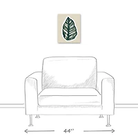 Navy Tropical Leaf 11" x 14" Canvas Wall Art
