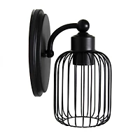 Lalia Home Ironhouse 10.5" Black Cage Wall Sconce