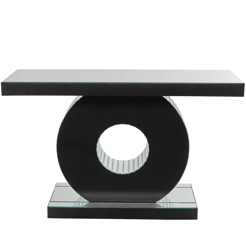 Silver Wood Mirrored Crystal Console Table 47" x 16" x 30"