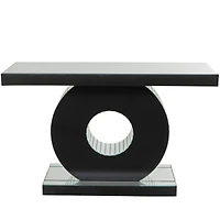 Silver Wood Mirrored Crystal Console Table 47" x 16" x 30"