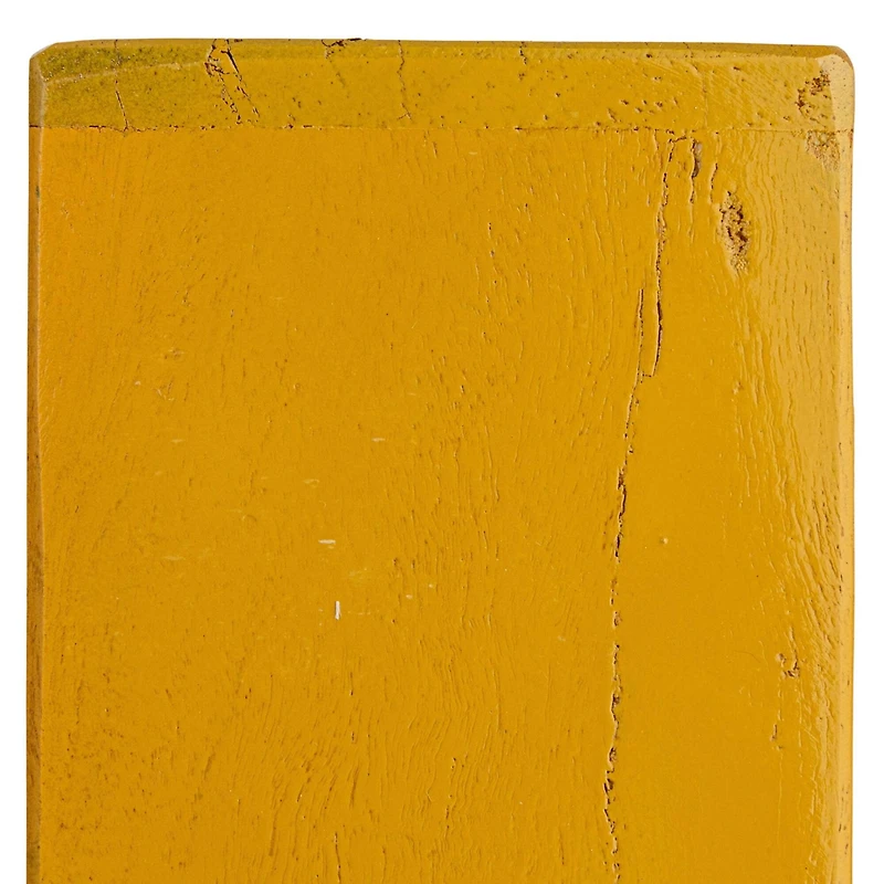 Hello Honey 27.5" Mustard Square Reclaimed Wood & Metal Wall Shelf