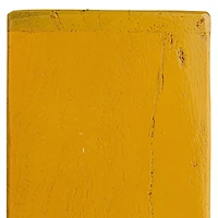 Hello Honey 27.5" Mustard Square Reclaimed Wood & Metal Wall Shelf