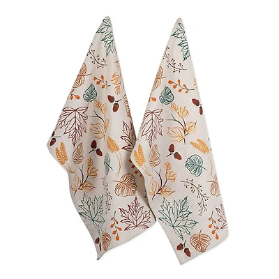 DII® Autumn Leaves Printed Dishtowel Set