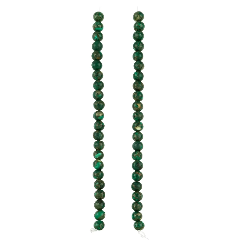 Green Reconstituted Dyed Malachite Round Beads, 5.5mm by Bead Landing™