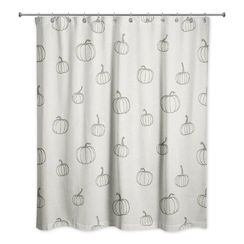 Gray Mini Pumpkin Shower Curtain