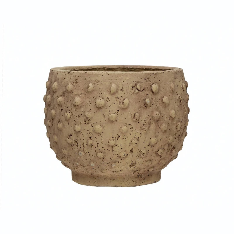 Hello Honey® 7'' Distressed Finish Sandstone Hobnail Planter