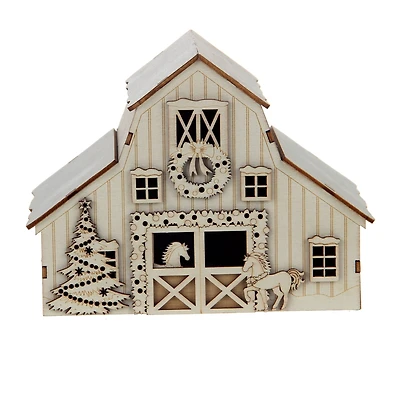 5.25" DIY Villages Barn LED Wood Décor by Make Market®