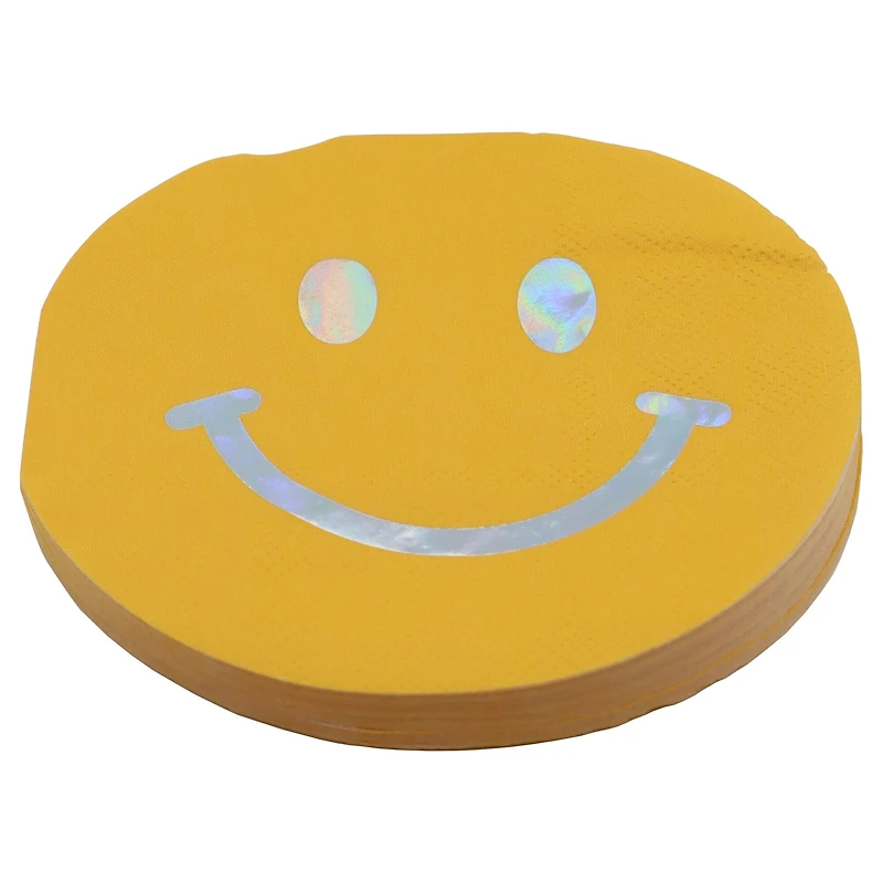 Yellow Smiley Face Beverage Napkins, 20ct. by Celebrate It™