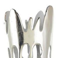 31" Silver Aluminum Drip Vase with Melting Designed Body