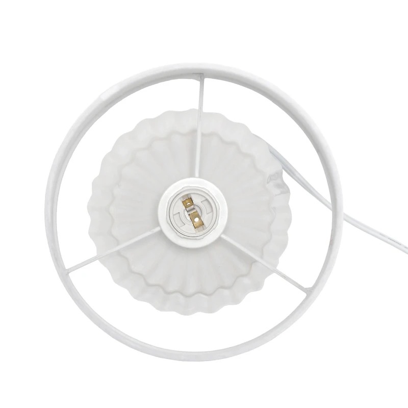Simple Designs 11.3" Petite Off White Pleated Base Table Lamp