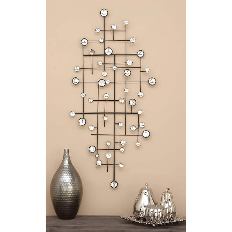 42" Silver Glam Abstract Metal Wall Décor