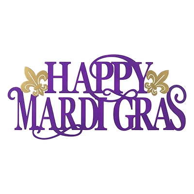 Glitzhome® 24" Metal "HAPPY MARDI GRAS" Wall Decor