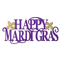 Glitzhome® 24" Metal "HAPPY MARDI GRAS" Wall Decor