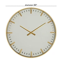 CosmoLiving by Cosmopolitan White Glass Contemporary Wall Clock