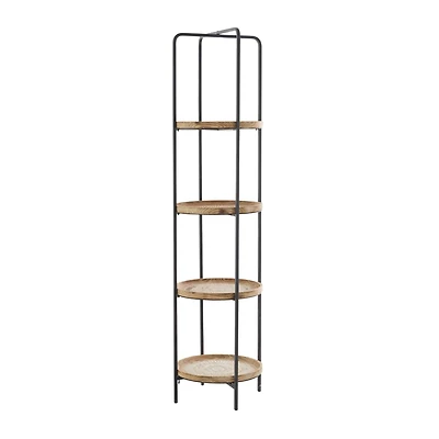 Brown Wood Traditional Shelving Unit 64" x 17" x 17"