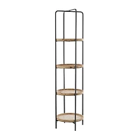 Brown Wood Traditional Shelving Unit 64" x 17" x 17"