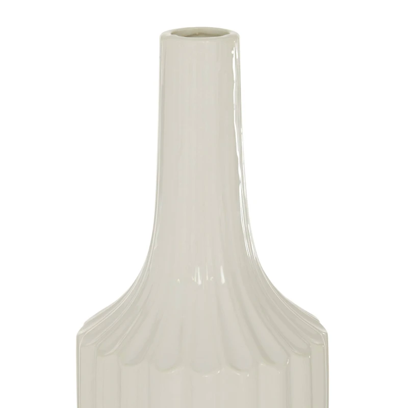23" White Ceramic Modern Vase