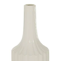 23" White Ceramic Modern Vase