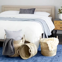 Beige Seagrass Modern Storage Basket Set