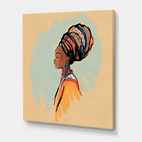 Designart - Portrait of African American Woman With Turban II