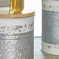 Glitzhome® Metal Storage Accent Table with Solid Wood Lid Set