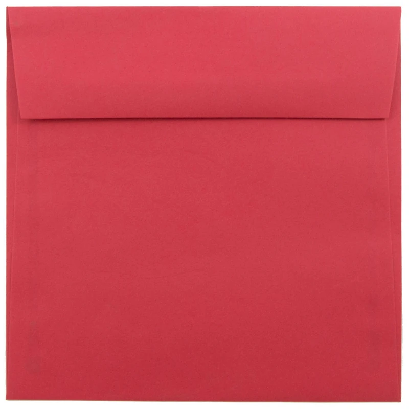 JAM Paper 6.5" x 6.5" Red Square Colored Invitation Envelopes, 25ct.