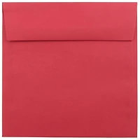 JAM Paper 6.5" x 6.5" Red Square Colored Invitation Envelopes, 25ct.