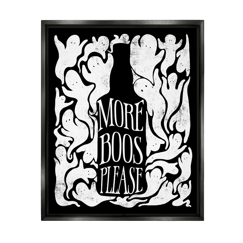 Stupell Industries More Boos Please Funny Liquor Framed Floater Canvas Wall Art