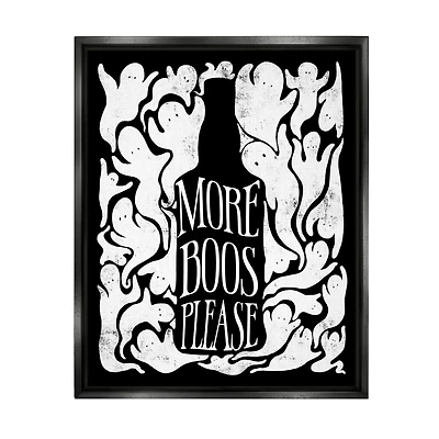 Stupell Industries More Boos Please Funny Liquor Framed Floater Canvas Wall Art