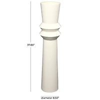 The Novogratz 3ft. Cream Metal Tall Art Deco Fluted Floor Vase