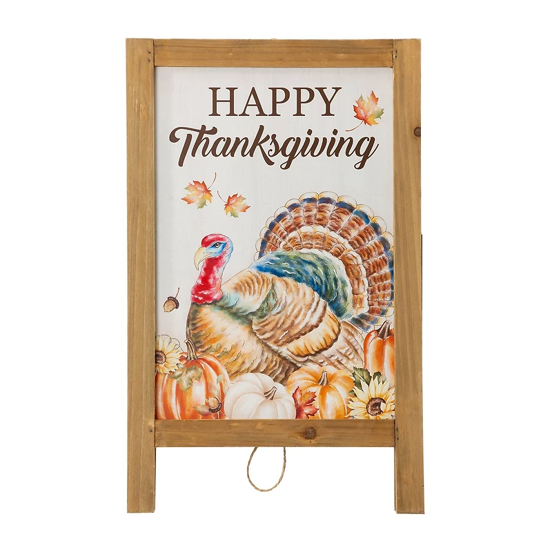 Glitzhome® 24" Thanksgiving Turkey Easel Porch Sign