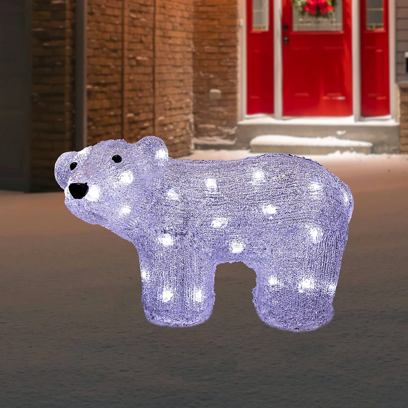 12" Lighted Commercial Grade Acrylic Baby Bear Christmas Display Decoration