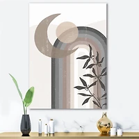Designart - Abstract Sun and Moon In Gray and Blue