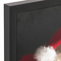 Santa Delivering Christmas Gifts Black Framed Wall Art