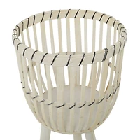 White Bamboo Bohemian Planter, Set of 3" 26", 23", 20"