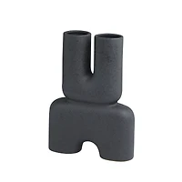 The Novogratz 15" Black Ceramic U-Shaped Abstract Vase