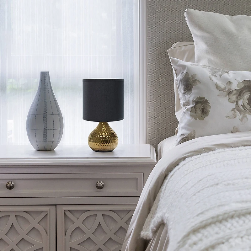 Simple Designs Hammered Gold Table Lamp