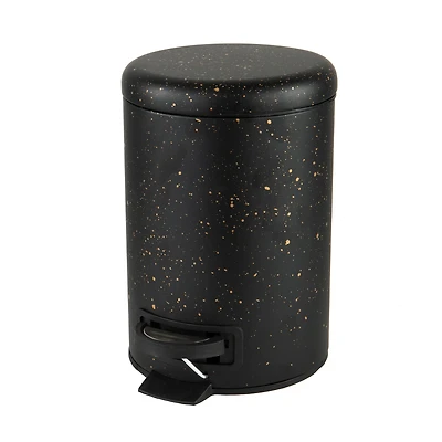 Elle Décor Black Speckled Design Step Bin with Lid Trash Can